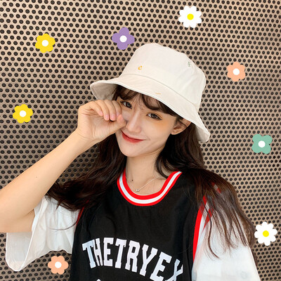

Hat girl summer new fisherman hat day line travel hundred casual sun hat male letter embroidered sun hat wholesale