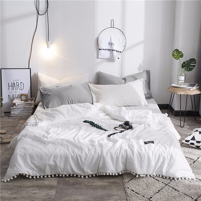 

Summer Throw Quilts Fresh Pink Patchwork Quilt Stitching Small Balls Duvet 1pc Soft Bedspread Solid Bed Cover Pastoral Bed Linen