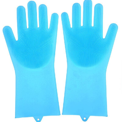 

1Pair Multifunctional Silicone Scrubbing Gloves Scrub Cleaning Gloves with Brush
