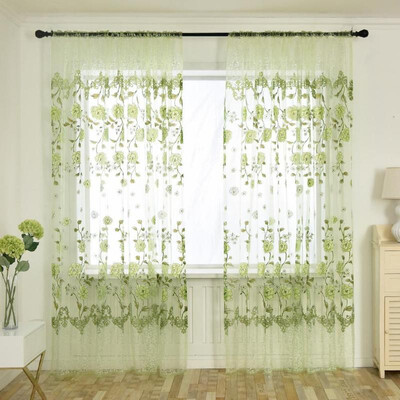 

Peony Flower Offset Printing Curtain Yarn Tulle Curtain for Room Home Decor