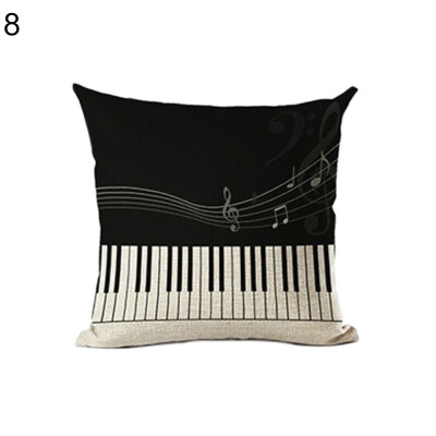 

Piano Music Note Linen Pillow Case Cushion Cover Sofa Bedroom Car Decoration