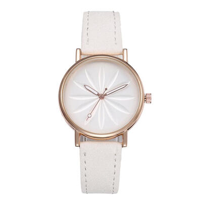 

Flower Pattern Leather Strap Womens Watches Montre Femme Acier Inoxydable Dial Small And Simple Clock The Most Popular