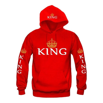 

Women Pullovers King Queen Printed Hoodies Men Sweatshirt Lovers Couples Hooded Hoodies Sweatshirt