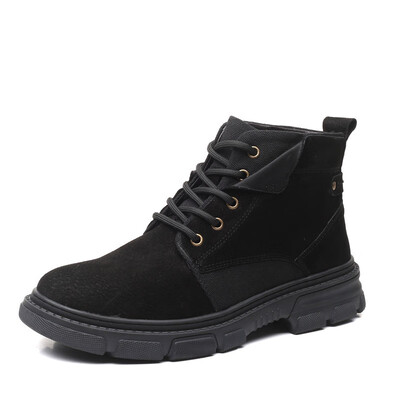 

Mens high-top shoes trend wild breathable canvas Martin boots British wind help tooling desert boots autumn