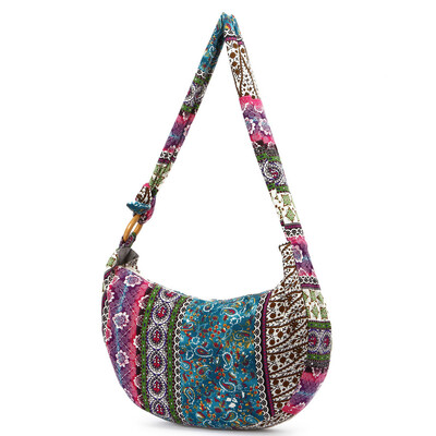 

Tailored Womens Big Cloth Bag Hand Bag Bohemian Style Shoulder Bag Floral Canvas Bag