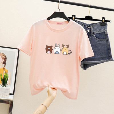 

Ladies Printed Basic Tee Short Sleeve Casual Tops Round Neck Sports Gym T Shirt