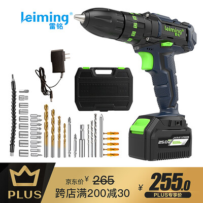 

Lei Ming leiming 25V lithium battery hand drill rechargeable industrial grade pistol drill home multi-function electric screwdriver lithium battery impact drill power tool set hardware tools