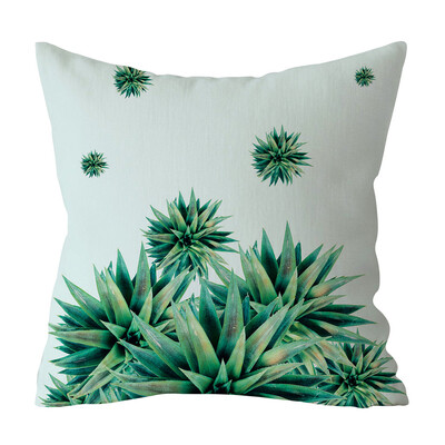 

〖Follure〗Green Leaf Printed Pillow Case Polyester Sofa Car Cushion Cover Home Decor