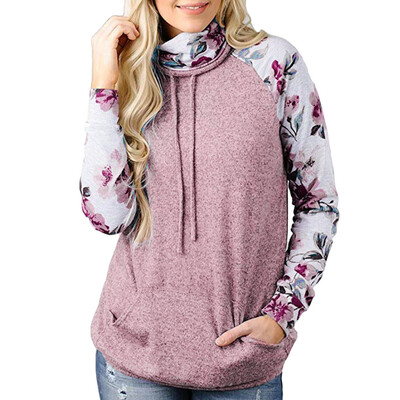 

Starmoon Women Turtleneck Floral Tops Shirt Tunic Long Sleeve Pullover Sweatshirt BUL