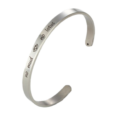 

Creative New Fashion Women Ladies Stainless Steel No Mud No Handcrafted Diy Letter Opening Bangle Bracelet Jewelry Gifts