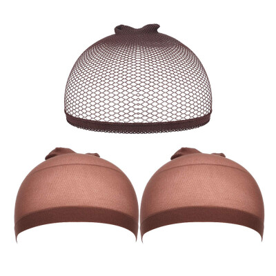 

〖Follure〗3 Pc Wig Caps Elastic Stocking Wig Liner Cap Nylon Stretch Mesh Nylon Caps Mesh