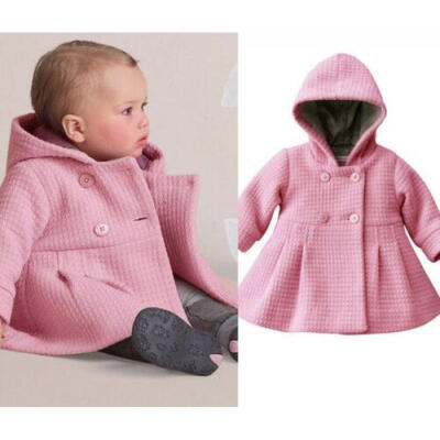 

2018 Baby Girl Hooded Trench Coat Winter Windbreaker Parka Jacket Kids Outerwear