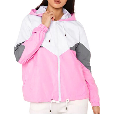 

Toponeto 2018 Women Autumn Long Sleeve Thin Skin suits Hooded Zip Stitching Coat BK