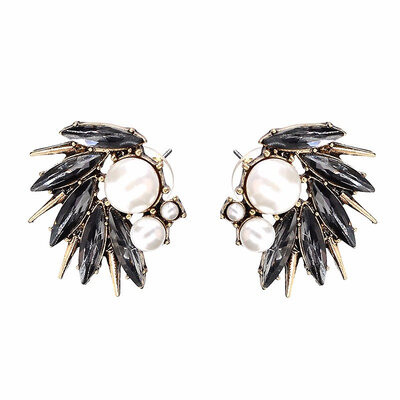 

Vintage ZA Pearl Hoop Earrings For Women handmade Weddings Party Irregular Geometric Jewelry 2019 big pearl earrings