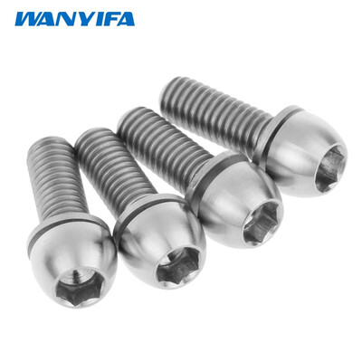 

Titanium Gr5 M6x18mm Ball Allen Head Bolt with Washer for Bicycle Disc Brake Caliper pack of 4