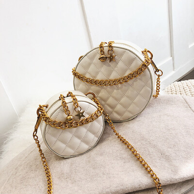 

Qiao Bani 2019 new Korean chic fashion five-star chain trend size single shoulder diagonal round handbag