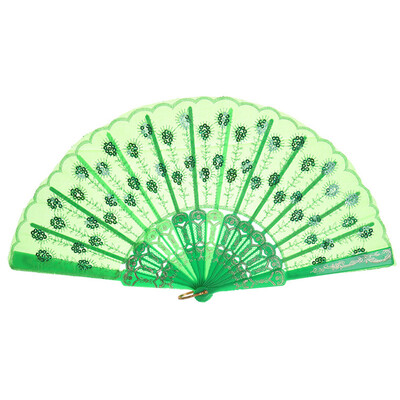 

Siaonvr Best Chinese Style Dance Wedding Party Lace Silk Folding Hand Held Flower Fan
