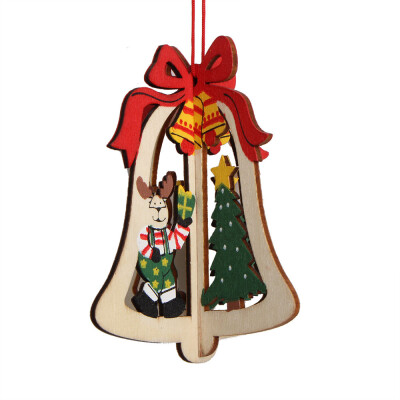 

〖Follure〗1PC New Christmas Tree Ornaments Hanging Xmas Tree Party Decor 3D Wooden Pendant