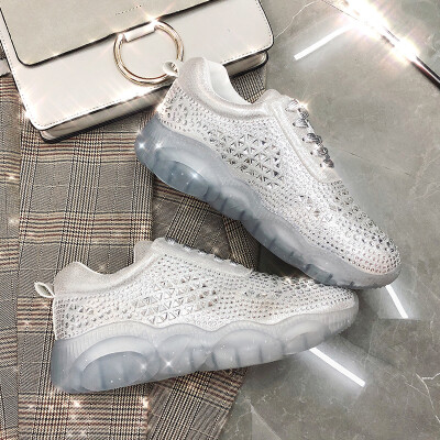 

Hong Kong shoes children sports shoes flat-soled muffin water drill shoes spring crystal bear soles father shoes ins tide