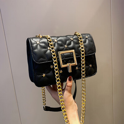 

Ins super fire bag female 2019 new Korean version of the fashion Western style texture wild chain shoulder slung small square bag