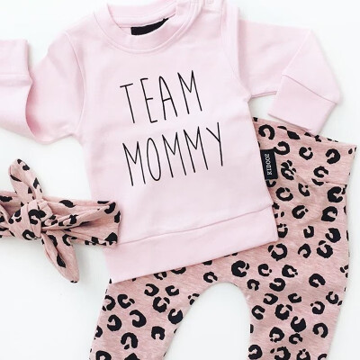 

3PCS Newborn Infant Kids Baby Girl Leopard print Clothes Tops T ShirtPants LeggingsHeadband Tracksuit Outfits