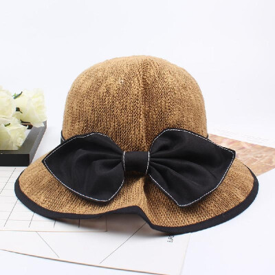 

New Fashion Women Sun Straw Hat Bowknot Wide Brim Outdoor Foldable Beach Shade Hats