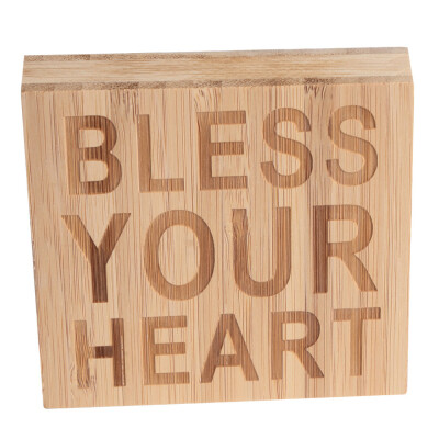 

〖Follure〗Square Letter Bamboo Board Home Decoration Desktop Ornaments Crafts Bamboo Sign