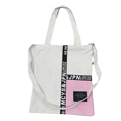 

Women Large Capacity Totes Fashion Color Blocks Patchwork Canvas Bags Female Retro Portable Shoulder Bag Foldable Travel bag