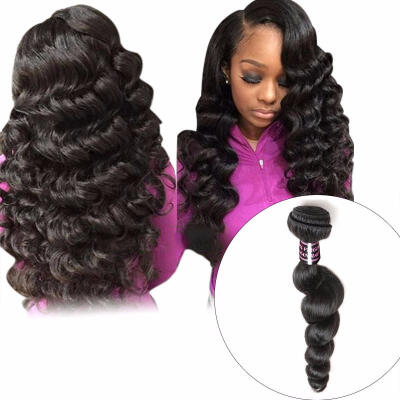 

Brazilian Loose Wave Bundle 100 Human Hair Bundles 1Pc 8-28 Inches Non Remy Hair Weave Extension