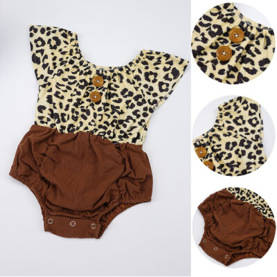 

Toddlers Infant Newborn Baby Boy Girl Cotton Leopard Romper Bodysuit Outfit Set Clothes 3-24M