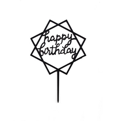

FUNNYBUNNY Acrylic Card Happy Birthday Cake Decoration Plug-in Creative Baking Ornaments Flag Wedding Cake Topper