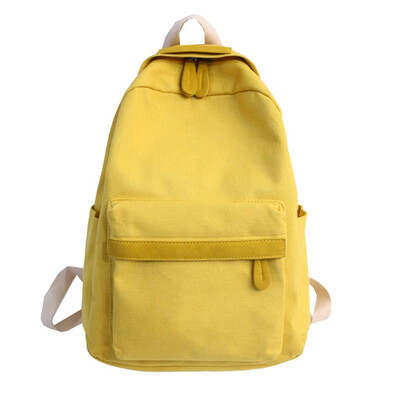 

Japanese Department of Small Fresh Canvas Backpack Girls Simple Solid Color Student Schoolbag Campus Harajuku Leisure small backpa