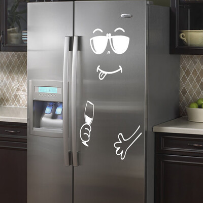 

Toponeto Cute Sticker Fridge Happy Delicious Face Kitchen Fridge Wall Stickers Art