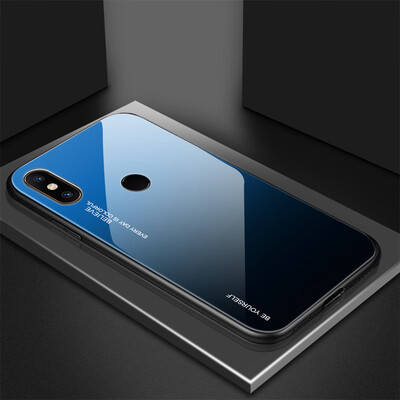 

Mobile Phone Case For Redmi 6 Gradient Tempered Glass Hard Phone Case For Xiaomi Cases Accessories