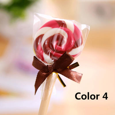 

1 Piece Kawaii Cute Lollipop Ballpoint Pens Office School Business 05mm Pen refill Black Handles Creative Candy Pens for kids