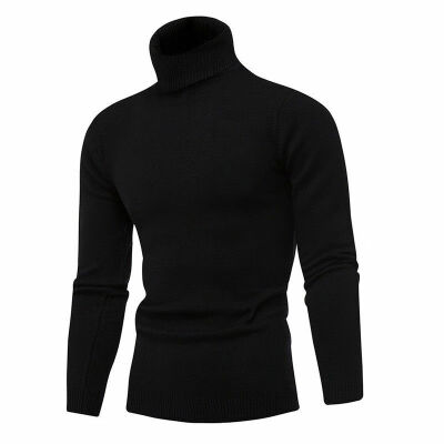 

Mens Slim Fit Winter Fashion Neck Turtleneck Sweater Stretch Jumper Shirt