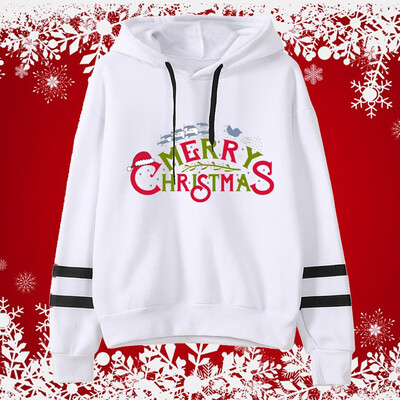 

Tailored Fashion Women Casual Christmas Loose Long Sleeve Striped Print Sweatshirt Tops