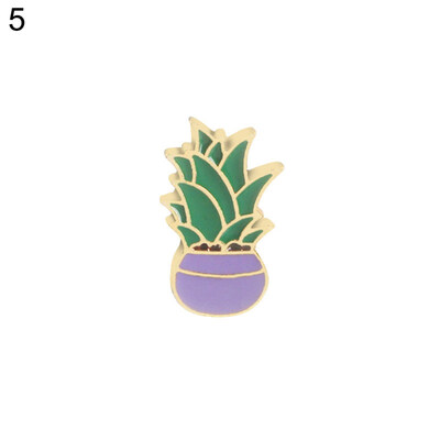 

Creative Aloe Cactus Potted Plant Enamel Brooch Pin Women Clothes Jewelry Gift
