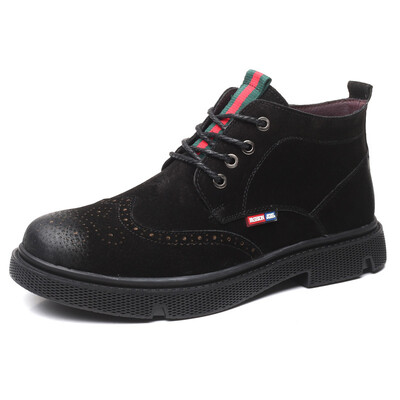 

Joker Martin boots mens England wild trend carved Brock leather boots casual high help tooling boots