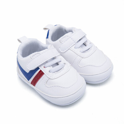 

Hot Baby Boys Breathable Striped Print Anti-Slip Shoes Sneakers Soft Soled Walking Shoes First Walkers