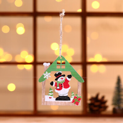 

Siaonvr Christmas Decorations Wooden Craft Hollowed out Christmas Tree Small Pendant