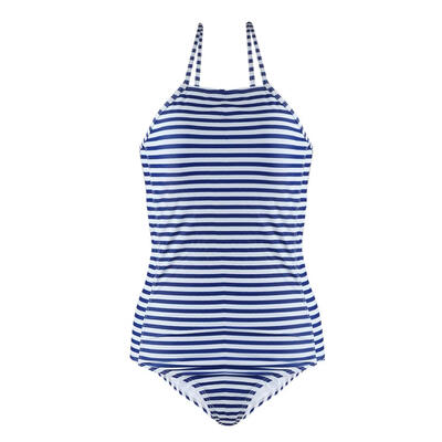 

Stripe Boho One-Piece Swimsuit Women Sling Swimwear High Waist Monokini