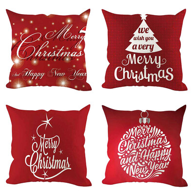 

Tailored 4Pcs Christmas Pillow Cover Pillowcases Decorative Sofa Cushion Cover Decoration