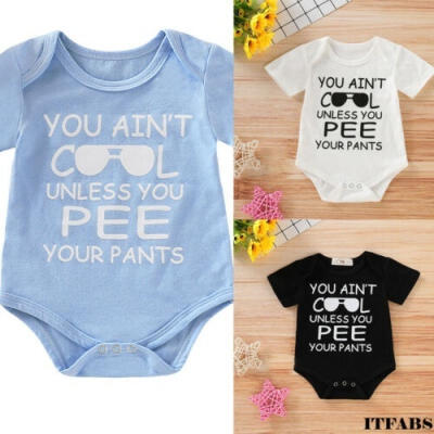 

Newborn Child Baby Girl Letter Print Comfortable Short Sleeve Jumpsuit Loose Casual Romper