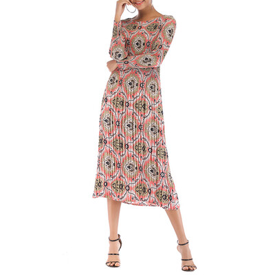 

Long-Sleeved Lace-Up Slim Chiffon Dress