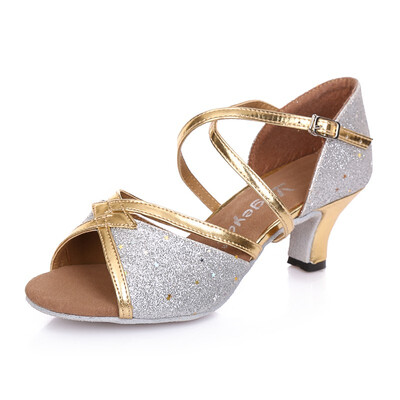 

YAGEYAN adult Latin dance shoes Satin breathable square dance dance shoes Buckle with soft bottom modern dance shoes 4232