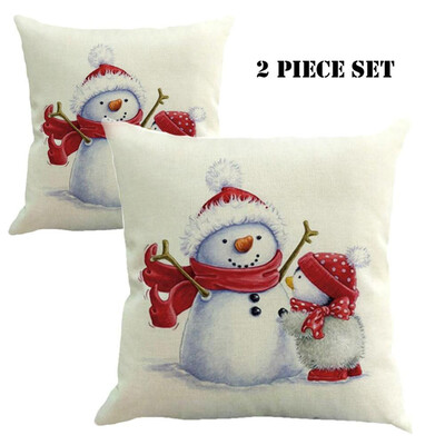 

Tailored Merry Christmas Pillow Cases Linen Sofa Cushion Cover Home Decor Pillow Core