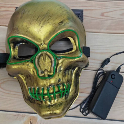 

Halloween LED Mask Glowing In Dark Mask Skeleton Mask Full Face Halloween Role Dress Up Cosplay Mask for DJ Party