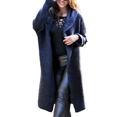 

Toponeto Womens Long Sleeve Pure Color Loose Long Sweater Cardigan Hooded Outwear
