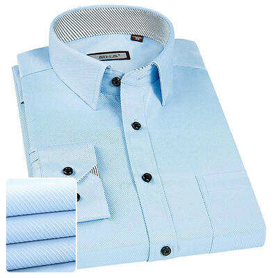 

Male Twill Long Sleeve Shirt Casual Slim Solid Color Mens Shirts For Work